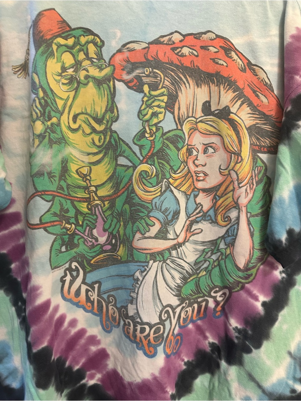 2016 Tie-Dye Mad Hatter Graphic Tee - Light Blue, Purple & Black - Picture 4 of 5